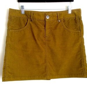 ATHLETA Kaleidoscope Golden Olive Corduroy SKIRT Sz 10 RN 54023